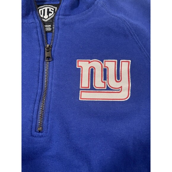OTS New York NY Giants NFL Unisex‎ Quarter Zip Mock Turtleneck Shirt Medium - Picture 2 of 4
